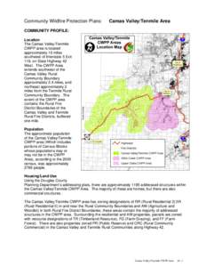 Community Wildfire Protection Plans:  Camas Valley/Tenmile Area COMMUNITY PROFILE: Location