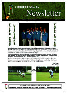 CROQUET NSW Inc.  Newsletter Official Publication of Croquet NSW Inc - ISSN[removed]