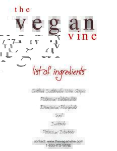 vegan vine the list of ingredients Certified Sustainable Wine Grapes