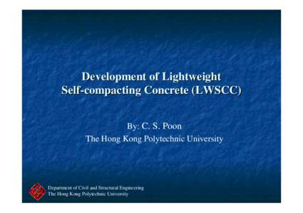 Development of Lightweight Self-compacting Concrete (LWSCC)