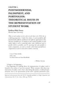 CHAPTER 1.  POSTMODERNISM, PALIMPSEST, AND PORTFOLIOS: THEORETICAL ISSUES IN