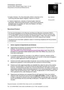 PERS[removed]PERSONNEL SERVICES University Offices, Wellington Square, Oxford OX1 2JD Acting Director of Personnel and Related Services  To heads of division, Pro-Vice-Chancellor (ASUC), Chairman of the