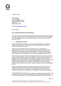 11 Feburary 2010 Mr Chris Pattas General Manager Network Regulation South Australian Energy Regulator GPO Box 520