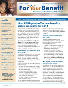 October 2013	  State/Higher-Education Edition Public Employees Benefits Board (PEBB) Program