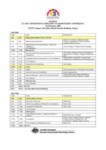 E3 Agenda Air Conditioning Industry Stakeholder Conference 2009