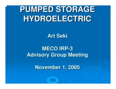 Hydroelectric Power  Description and Considerations