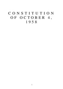 CONSTITUTION OF OCTOBER 4, 1958