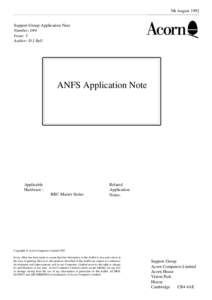 5th AugustSupport Group Application Note Number: 044 Issue: 3 Author: D J Bell