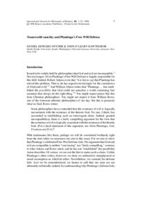 International Journal for Philosophy of Religion 44: 1–21, 1998. c 1998 Kluwer Academic Publishers. Printed in the Netherlands.  1