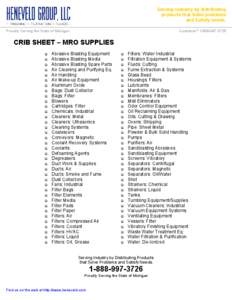 Serving industry by distributing products that Solve problems and Satisfy needs. Proudly Serving the State of Michigan  Questions? [removed]