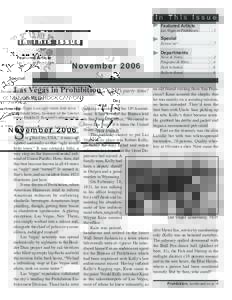 In This Issue Featured Article Las Vegas in Prohibition[removed]1  Special