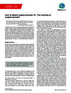 JOURNAL CLUB ANZJSurg.com How to dissect surgical journals: III – The contents of surgical journals* ans_5353