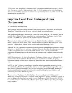 Microsoft Word - Supreme Court Case Endangers Open Government[removed]doc