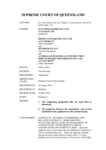 SUPREME COURT OF QUEENSLAND CITATION: Eco Steel Homes Pty Ltd v Hippo’s Concreting Pty Ltd & OrsQSC 135