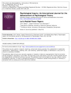 This article was downloaded by: [University of Pennsylvania] On: 12 September 2012, At: 06:24 Publisher: Psychology Press Informa Ltd Registered in England and Wales Registered Number: [removed]Registered office: Mortimer