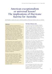 Federal Emergency Management Agency / Atlantic hurricane season / Hurricane Katrina / New Orleans / Michael D. Brown / State of emergency / The Times-Picayune / Hurricane Rita / Disaster Medical Assistance Team / Public safety / Emergency management / Management