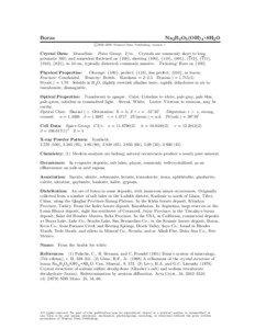 Nesoborates / Borax / Tincalconite / Kurnakovite / Boron / Hanksite / Searles Lake / Kernite / Borate / Chemistry / Matter / Crystallography