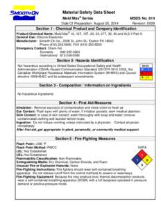 Material Safety Data Sheet Mold Max® Series MSDS NoDate Of Preparation: August 25, 2014