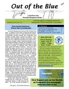 Out of the Blue A Newsletter of the Watershed Management Division Summer 2012 No. 41