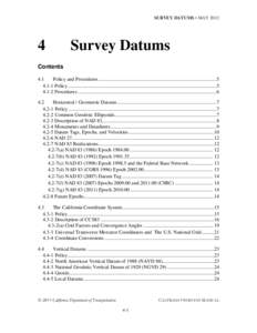 SURVEY DATUMS • MAY[removed]Survey Datums