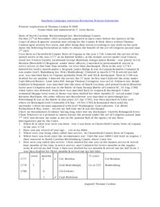 Southern Campaign American Revolution Pension Statements Pension Application of Thomas Cashon W5890 Transcribed and annotated by C. Leon Harris State of North Carolina Mecklenburgh [sic: Mecklenburg] County On this 25 th