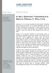 Capital punishment / Penology / Violence / Andrew Chan / Bali Nine / Myuran Sukumaran / Van Tuong Nguyen / Bali bombings / Hanging / Foreign relations of Australia / Australia–Indonesia relations / Crime