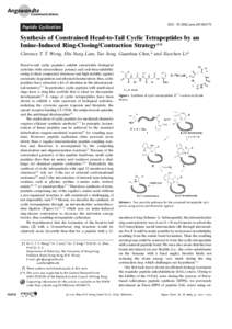 . Angewandte Communications DOI: [removed]anie[removed]Peptide Cyclization