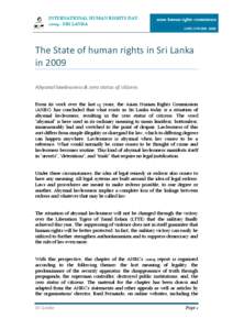 Asian Human Rights Commission / Basil Fernando / Sri Lanka Police Service / Human rights in Sri Lanka / Liberation Tigers of Tamil Eelam / Tamil Eelam / Sri Lankan Civil War / Enforced disappearances in Sri Lanka / Sri Lanka / Politics / Politics of Sri Lanka