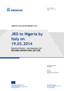Warsaw, [removed]Reg.Nr.: [removed]PUBLIC FRONTEX EVALUATION REPORT 2014