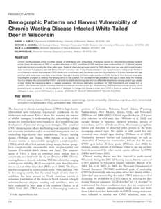 Medicine / Chronic wasting disease / CWD / Deer / White-tailed deer / Rocky Mountain elk / Elk / Mycobacterium bovis / Scrapie / Transmissible spongiform encephalopathies / Health / Biology