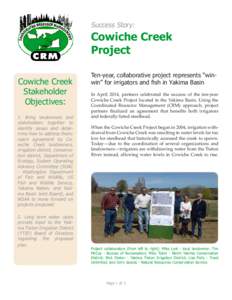 Success Story:  Cowiche Creek Project Cowiche Creek Stakeholder