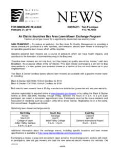 NEWS FOR IMMEDIATE RELEASE February 24, 2014 CONTACT: Tom Flannigan[removed]