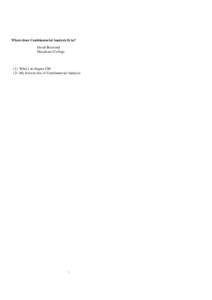 Where does Combinatorial Analysis fit in? David Bressoud Macalester College (1) What’s in chapter CM (2) My favorite bits of Combinatorial Analysis