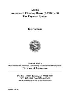 Instructions for the Alaska Automated Clearing House Debit Tax Payment System