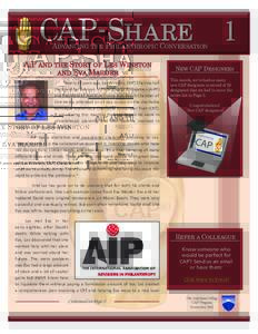 CAP - Share 1 ® Advancing the Philanthropic Conversation  AiP and the Story of Les Winston