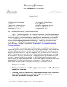 Economics / Financial economics / Finance / 111th United States Congress / Dodd–Frank Wall Street Reform and Consumer Protection Act / Systemic risk / U.S. Securities and Exchange Commission / Jeb Hensarling / Cost–benefit analysis / Financial regulation / United States federal banking legislation / Financial markets