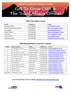 CMS Tribal Affairs Group Name Kitty Marx, Director Telephone[removed]
