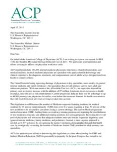 Letter to Reps Crowley and Grimm regarding their GME legislation H.R[removed]Resident Physician Shortage Reduction Act of[removed]