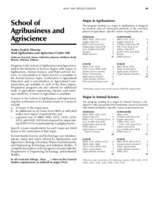 BASIC AND APPLIED SCIENCES  School of Agribusiness and Agriscience Harley Foutch, Director
