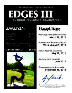 EDGES III  ARTPARK IS PLACING A CALL FOR ENTRIES FOR THE Outdoor Sculpture Competition