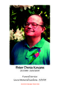 Denis Kevans Funeral Program