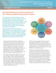 Promoting Child Well-Being & Family Self-Sufficiency Office of Child Support Enforcement Administration for Children & Families U.S. Department of Health and Human Services  Child Support Fact Sheet Series