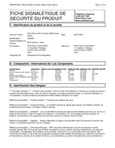 [removed]Rust-Oleum Mini Accents Matte Clear Spray  Page 1 of 6 FICHE SIGNALÈTIQUE DE SECURITE DU PRODUIT