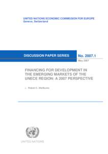 UNITED NATIONS ECONOMIC COMMISSION FOR EUROPE Geneva, Switzerland DISCUSSION PAPER SERIES  No[removed]