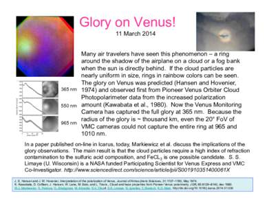 Glory on Venus! 11 March[removed]nm 550 nm