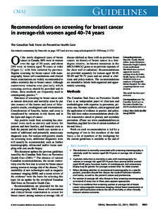 Recommendations on screening for breast cancer in average-risk women aged 40–74 years