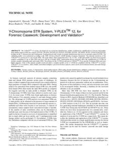 J Forensic Sci, Nov. 2004, Vol. 49, No. 6 Paper ID JFS2004024 Available online at: www.astm.org TECHNICAL NOTE Jaiprakash G. Shewale,1 Ph.D.; Huma Nasir,1 B.S.; Elaine Schneida,1 B.S.; Ann Marie Gross,2 M.S.;