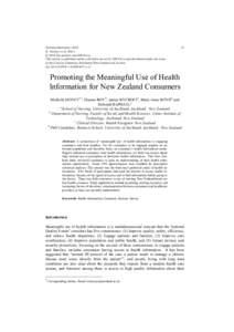 Nursing Informatics 2014 K. Saranto et al. (Eds.) © 2014 The authors and IOS Press. This article is published online with Open Access by IOS Press and distributed under the terms of the Creative Commons Attribution Non-