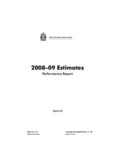 Office of the Auditor General of Canada  2008–09 Estimates Performance Report  Approved