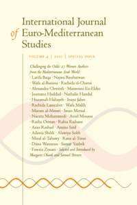 International Journal of Euro-Mediterranean Studies issn[removed]The aim of the International Journal of Euro-Mediterranean Studies is to promote